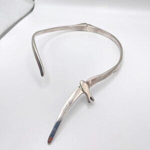 Uno de 50 Choker Statement Rigid Necklace Silver Plated Sculptural bird fly